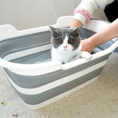 【Local Seller】Foldable Bathtub Baby Portable Pet Tub Folding Laundry Basket Bathing Plastic Small Pet New born Infant MutliFunctional Collapsible Storage