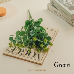 Buket Daun Eucalyptus Palsu 16 Cabang/Daun Dollar Premium Artificial Leaves/Daun Kayu Putih Plastik untuk Dekorasi Foto prop
