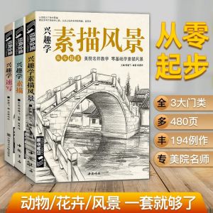Learning Sketch Scenery 3 Sets of Zero-basis Introduction to Painting Self-Study Textbook Painting Step by Step Drawing Copybook