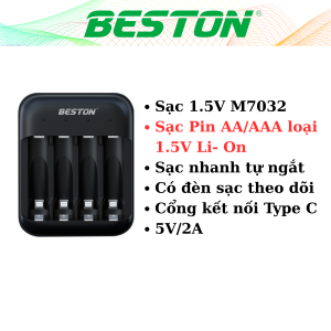 Hộp 4 Pin sạc 2A 1.5V 3A 1.5V Lithium Beston - AA - 3600mWh ( 2AN-100) pin đồ chơi pin máy ảnh pin remode