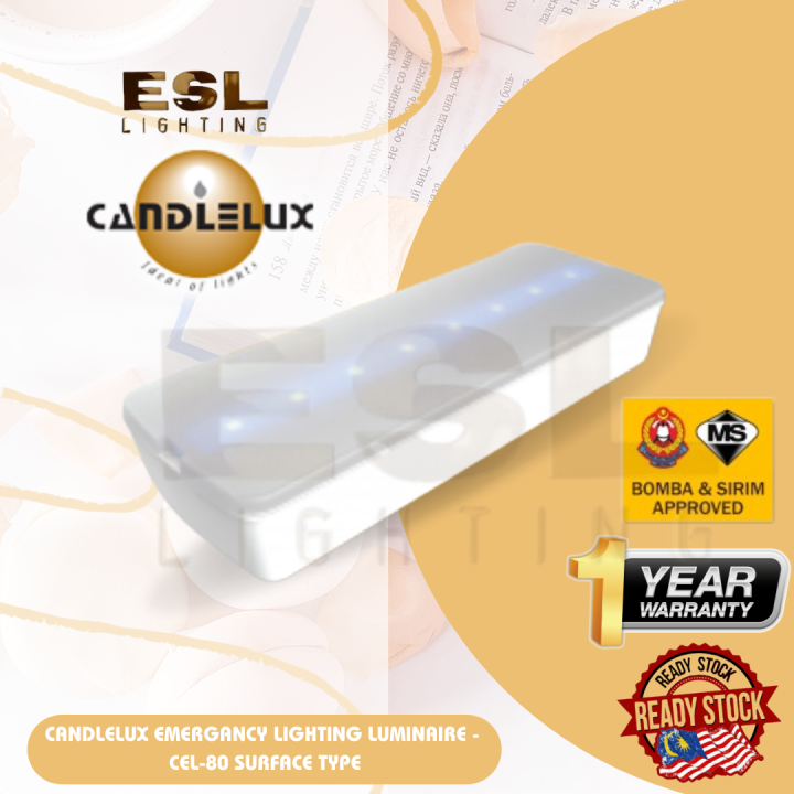 ESL LIGHTING CANDLELUX EMERGANCY LIGHTING LUMINAIRE CEL80 SURFACE