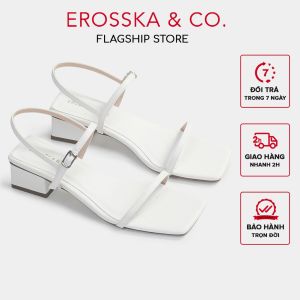 ǐErosska - Peep Toe Peep Toe High Heel Sandals With Thin Straps And Square Heels 4cm In Brown - EM079