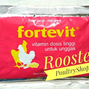 FORTEVIT 100 Gram Vitamin Ayam Dosis Tinggi Vitamin Unggas Vitamin Bebek Ayam Entog Soang Puyuh