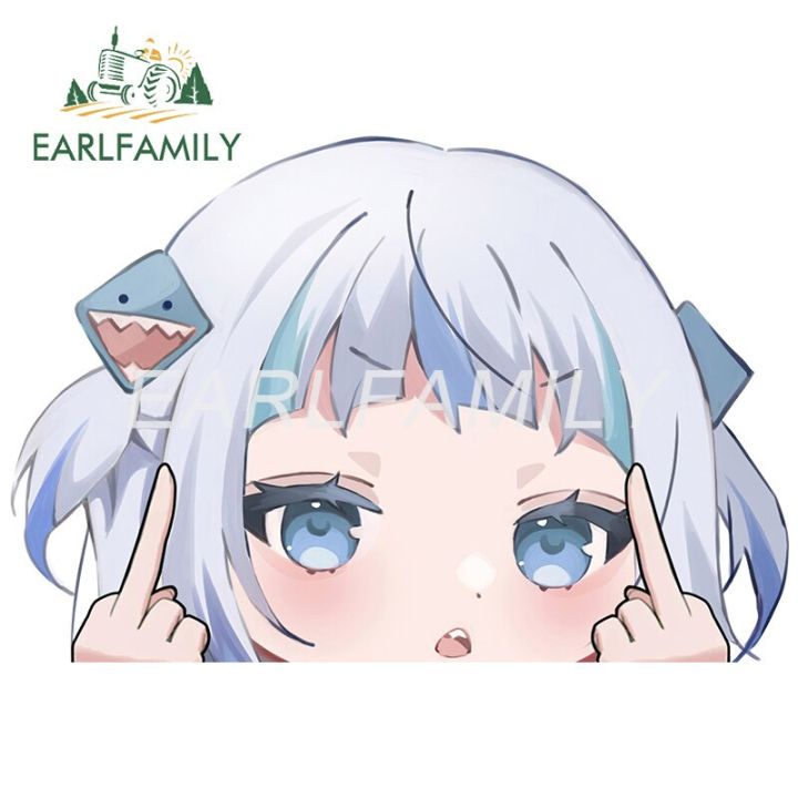 EARLFAMILY สติกเกอร์รถ Gawr Gura Hololive ตู้เย็นรถคาราวานดีคอลสำหรับ ...
