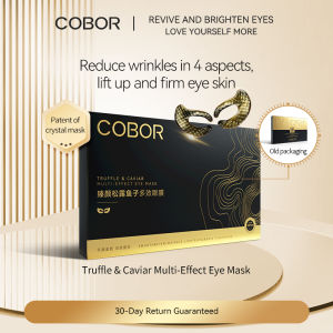 COBOR 10 pieces/box Truffle & Caviar Multi-Effect Eye Mask Anti-oxidation and Anti-aging Tightened Skin Rich In Protein Amino Acids Vitamins Etc Generate Skin Tension and Reduce Skin Pores