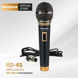 RAYHAYES Black Gold Dynamic Microphone Wired for Videoke with 5 Meter Cable for Karaoke