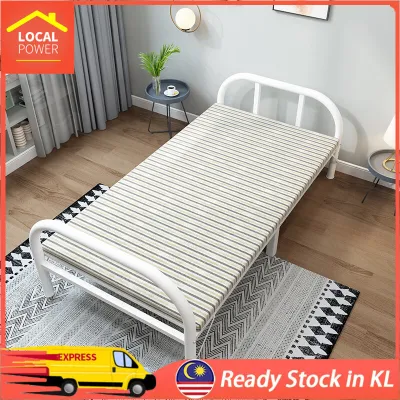Local Power Foldable Bed Frame Katil Lipat Single Bed Foldable Bed Portable Office Bed Nap Bed Katil Single Besi Lipat Bedframe Rangka Katil 床架