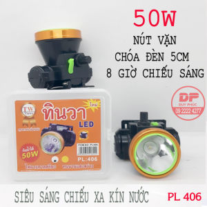 ĐÈN ĐỘI ĐẦU 50W NÚT VẶN CHỈNH ĐỘ SÁNG PL 406 ĐÈN PIN LED SẠC ĐIỆN SIÊU SÁNG CHỐNG NƯỚC
