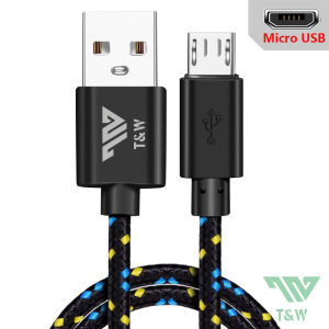 TNW Kabel Data Untuk HP Android Pengisian Cepat Micro USB Fast Charging Data Cable Nylon Braided 1 Meter