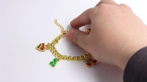 Adjustable Metal Cherry Heart Flower Bracelet For Teens Women Wrist Accessories For School Dating Occasions