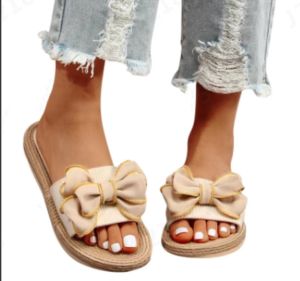 Free Shipping Outdoor Large-Size One-Line WomenS-Soled Floral Fashion Casual Flat Sandals Are Hot-Selling