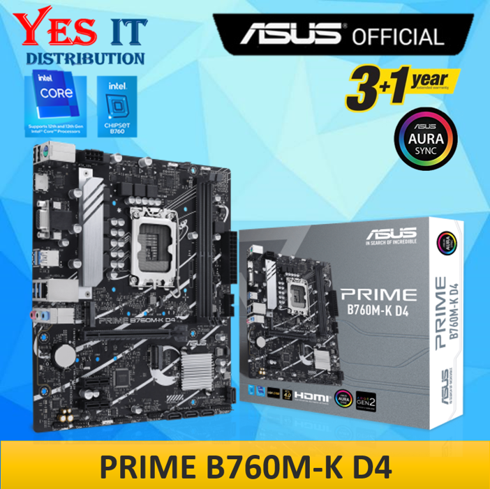 ASUS Prime B760M-PLUS Carte Mère Intel B760 LGA 1700 MATX - PCIe 4.0, DDR5, 2.5Gb Ethernet, Aura Sync