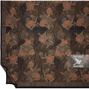 kain batik - Kualitas Ekspor Motif Batik Balian Unik Elegan (Hitam) V6