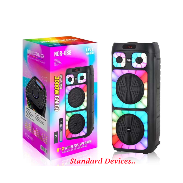 NEW NDR-088，8*2 Inch Bass Portable Bluetooh Speaker with Wireless ...