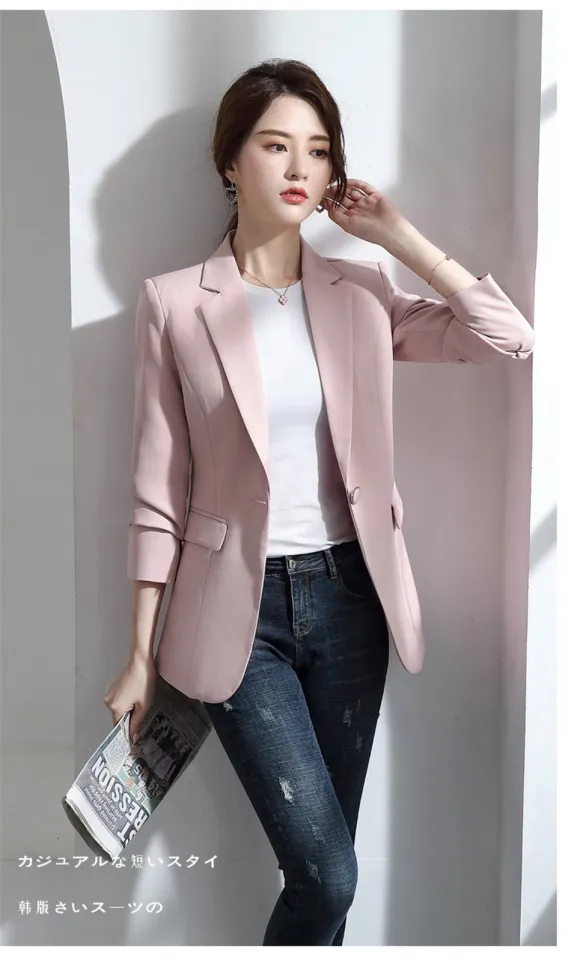 Jodie Women Blazer Korea Casual Slim Blazers Jackets Work Coat Outerwear  Fashion Autumn Career Female Jacket Office Lady