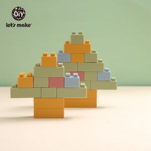 Lets Make Silicone Building Blocks 20pcs/set Multicolor Stacking Block for Cognitive Development and Educational Games