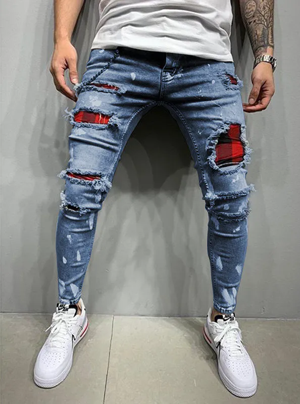 Men Ripped Raw Trim Loose Jeans | Mens street style casual, Ripped pants,  Ripped baggy jeans