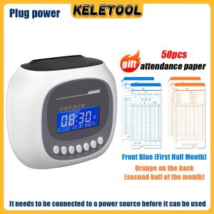 Punch Card Time Attendance Machine smart office punch card machine Printing With Dual Color With Card Paper