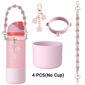 Silicone Boot Set for Owala Water Bottle 24 oz 32 oz 40 oz - Includes Anti-Slip Sleeve & Water Bottle Handle Strap Perfect Owala Accessories Fits Owala Tumbler Owala FreeSip Owala Candy Coated