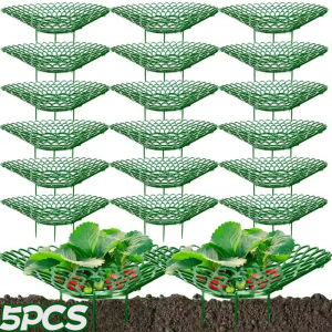 5ชิ้นรองรับสตรอเบอร์รี่พร้อมฐานรอง3ขาในการที่วางผลไม้ต้นไม้ราวปลูกพืชผักอุปกรณ์ทำสวนแบบพกพา