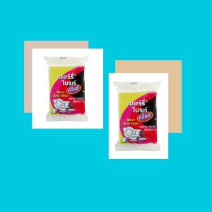 ฝอยแผ่นเขียวติดฟองน้ำ ทวิน เมอร์รี่ใหญ่(Red) ขายแพ็คละ6อันของแท้100%