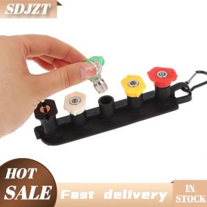 SDJZT Multi Functional High Pressure Washer Tips Set With Nozzle Holder 5 7 Nozzle Tips 1 4 Inch Quick Connector DIY Accessories