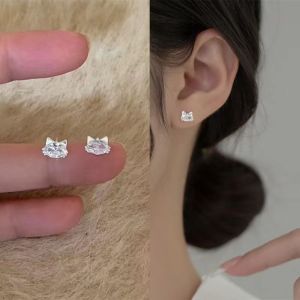 Anting Kucing Cute Cat Stud Earrings Minimalist Korean Fashion Jewelry Elegant Women Accessories