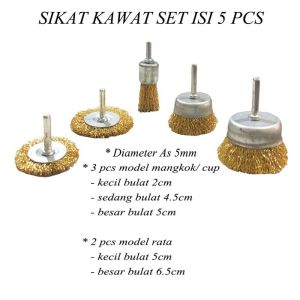 PROMO YUKIDO Sikat Kawat 5pcs/3pcs Mata Bor Sikat Kawat sikat besi karat sikat baja untuk bor Bisa COD!