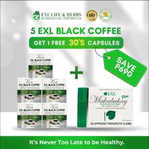 Buy 5 Boxes EXL Black Coffee  + 1 Free Box EXL Makabuhay Plus Capsule (30s)