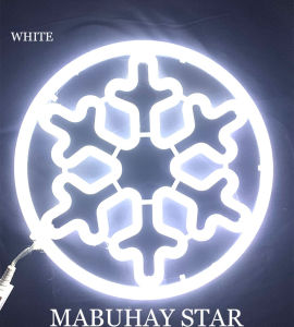 MABUHAY STAR Christmas Lights Diameter 35cm Circle + Snow Luminous Strip Light Decoration ZX75338/ZX75339