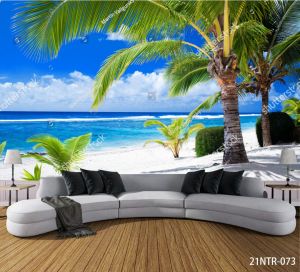 UKURAN BESAR WALLPAPER WALLBANNER PEMANDANGAN PANTAI - PEMANDANGAN TEPI PANTAI 3D