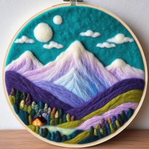 SDOYUNO ภาพวาดขนสัตว์ฟอกด้วยชุดเย็บปักถักร้อยแบบทำมือสำหรับการตกแต่งบ้านภาพวาดภูมิทัศน์งานฝีมือสำหรับผู้เริ่มต้น