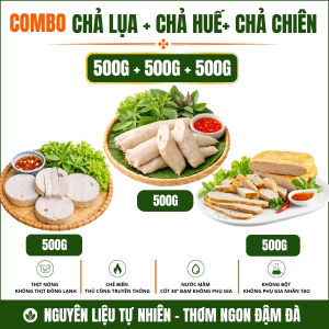 Combo Giò Chả Cửu Long 1.25KG Không Bột Độn Giò Chả Sạch Từ Thành Phần Tự Nhiên Đạt Chuẩn ISO 22000