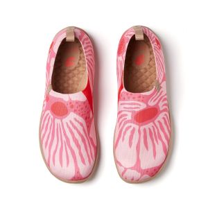 UIN Toledo I Womens Lightweight Loafer Slip Ons Walking Casual Art Travel Shoes-Indigo Floral Dream