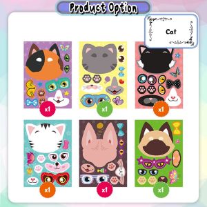 [Choo Choo Toy] Mixed and Matched Puzzle Stickers Cat DIY Cartoon Decal Craft Toys 拼图贴纸游戏贴纸 Pelekat Teka-teki - BT378