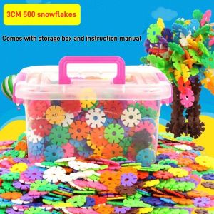 【SG Stock】Childrens classic early education toy snowflake DIY blocks
