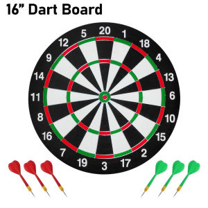16INCH 40CM DART GAME DOUBLE-SIDED DART BOARD BACK BOARD WITH 6 DARTS SET FOR ADULTS OR KIDS
