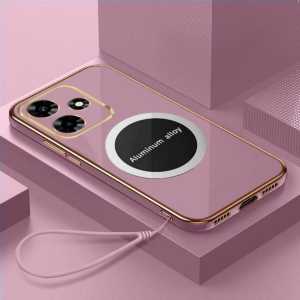 Case Infinix Smart 10 Plus 4G 9 4G 8 Plus HD Pro 5 7 6 X657B Soft Casing Plating Magnetic Ring Magsafe Terbaru Premium Silicone Cover