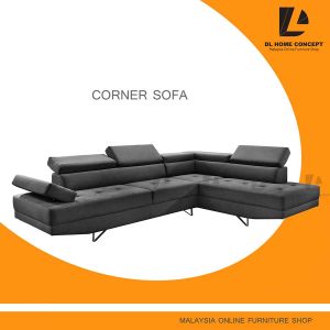 DL Home Concept L Shape/Corner Sofa Adjust Arm Rest and Headrest