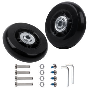 2PC 60-70mm Luggage Suitcase Replacement Wheels Mute Wear-resistant Rubber Swivel Caster Wheels Bearings Repair Kits
