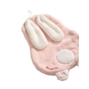 Dễ Thương Thỏ treo khăn tay san hô mềm lông cừu thấm khăn phòng tắm nhà bếp