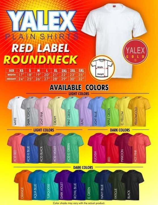 [Free Ziplock] YALEX Kids Plain Shirts Red Label Round Neck Dark Colors ...