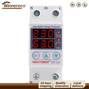 [Winnereco Flagship Mall]SVP-916 Adjustable Voltage Surge Protector Relay for Circuit Overvoltage and Overcurrent Safety in Homes