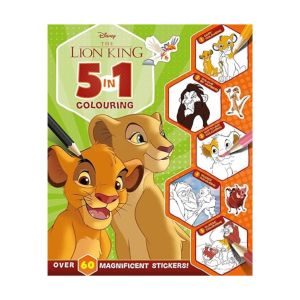 Disney The Lion King 5 In 1 Colouring Book With 60+ Stickers & Fun Activities