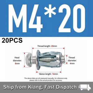 【READY STOCK】20PCS Bolt Nut Screw/Galvanized Carbon Steel/Hollow Iron Plate Aluminum Rivet/Galvanized Flower-Shaped Nuts