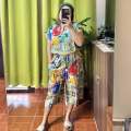 SOPHIA ABSTRACT CHALLIS TERNO TOKONG COORDINATES | FREESIZE FIT SMALL TO XL FRAME. 