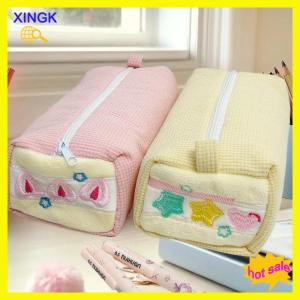 XINGK กล่องใส่ดินสอแซนวิชครีมสตรอเบอร์รี่สไตล์อินน่ารักความจุขนาดใหญ่กระเป๋าเครื่องเขียนแบบพกพาอเนกประสงค์