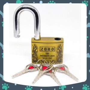 Ổ khóa chống cắt ZORO cao cấp 6 phân chìa tròn bông lúa càng ngắn - khóa ngoài trời chống gỉ công nghệ mỹchống trộm