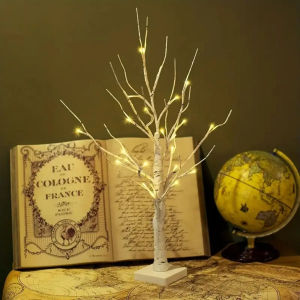 1Pc 24 Led Easter Tree Berkenboom Verstelbare Takken 3aa En Usb Voeding Slaapkamer Decoratieve Boom Licht (Zonder Batterij)