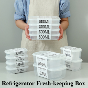 Japanese Style Kitchen Rectangular Refrigerator Fresh-keeping Box Microwaveable Food Sealed Storage Box Vegetable Fruit Meat and Egg Storage Box Edible PP material High quality Fridge Organizer